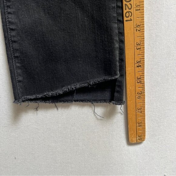 Mother The Insider Crop Step Fray Black Denim Jeans Sz 23 - Picture 15 of 16